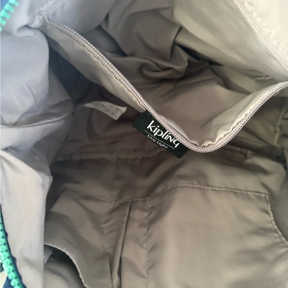Kipling Navy and Lime Tote Bag - Picture 4 of 14
